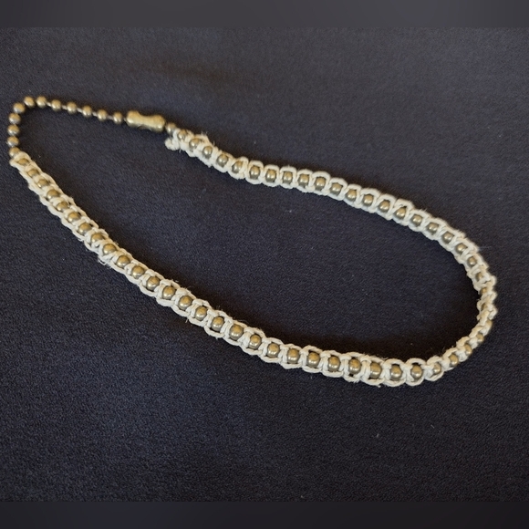 Y2K Hemp Rope Metal Ball Beaded Choker Necklace - Picture 5 of 10